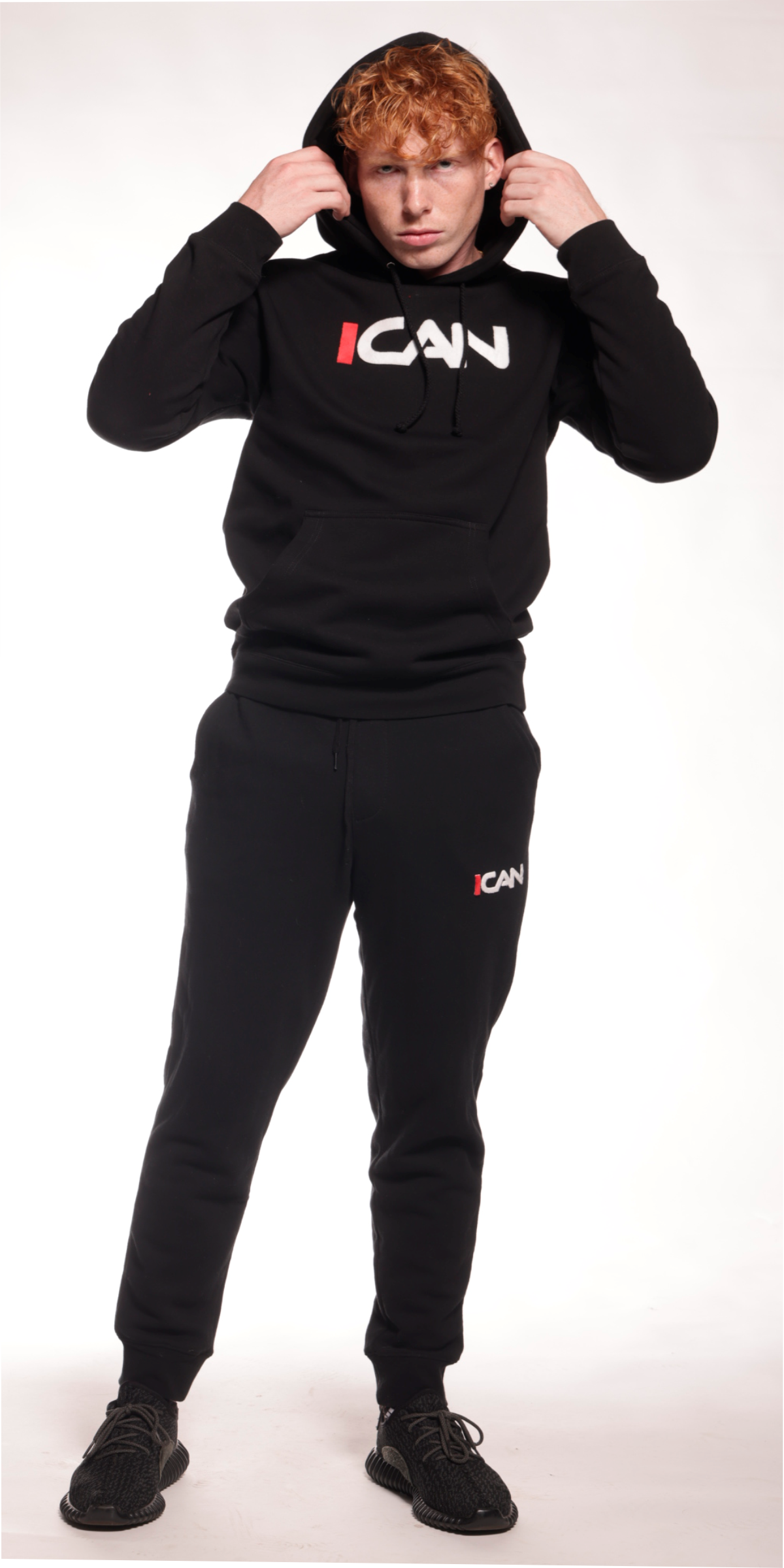full black tracksuit setwith hoodie