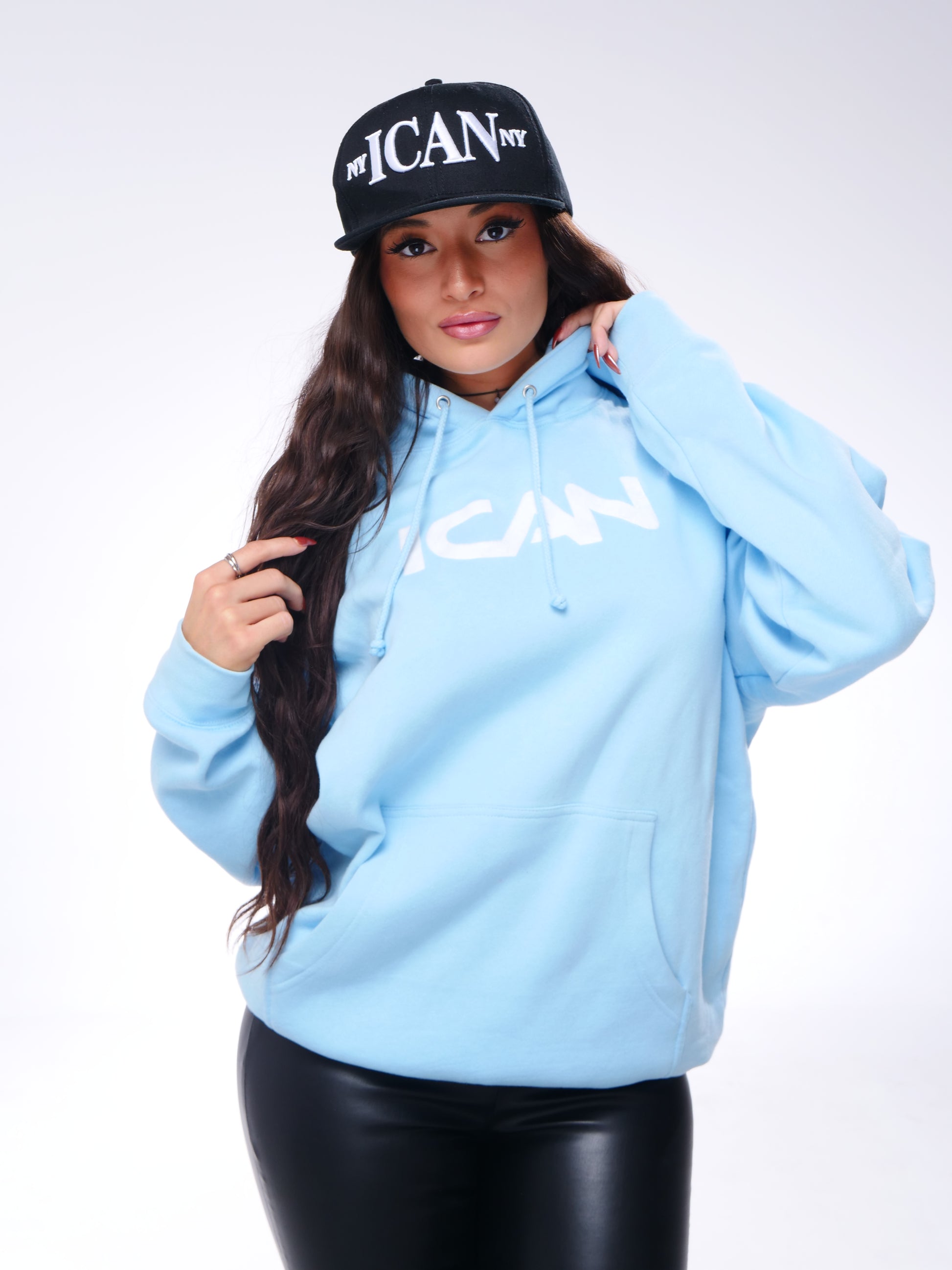 Ice Blue ICAN Hoodie for women