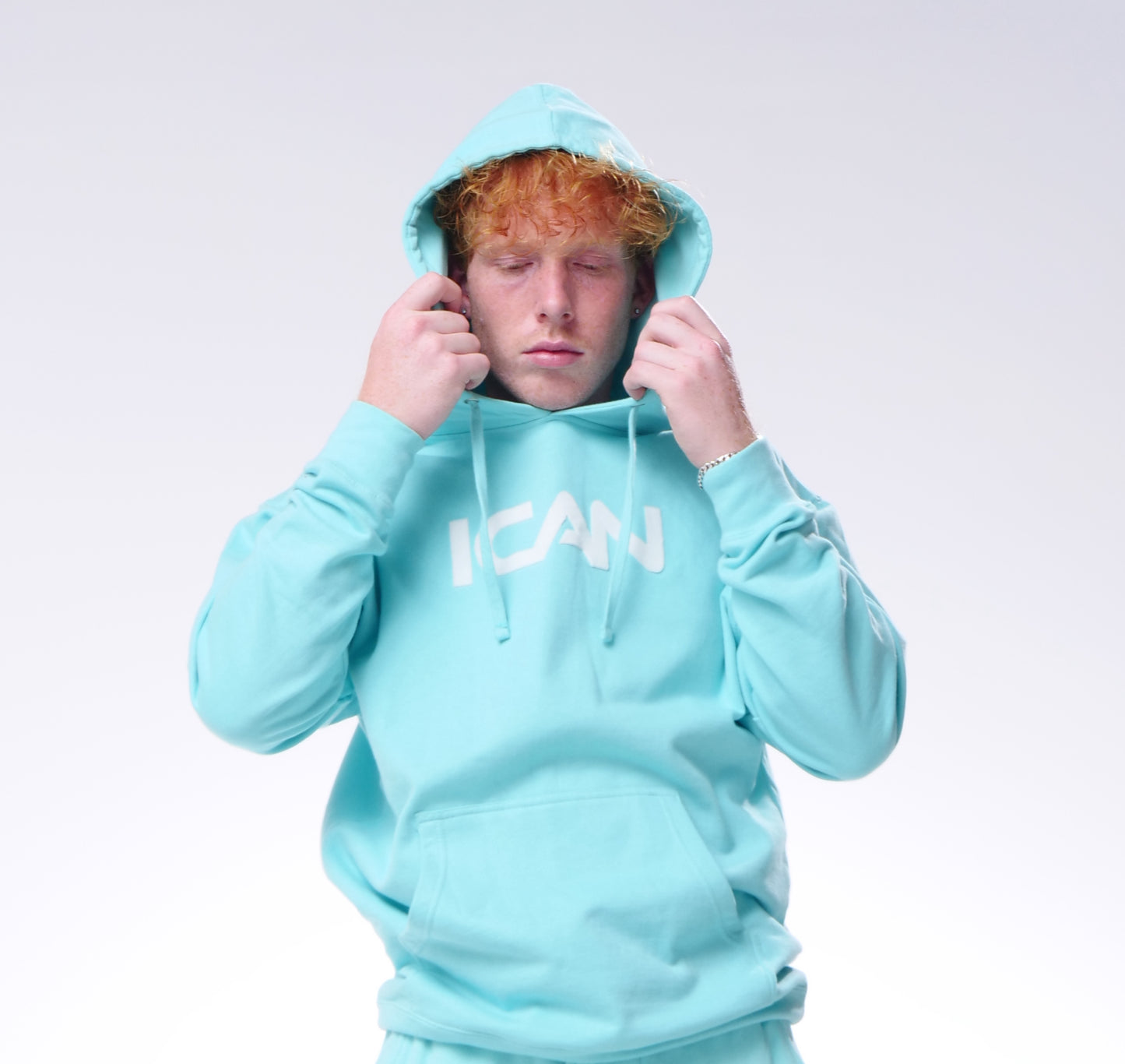 Sea Blue ICAN Hoodie for men