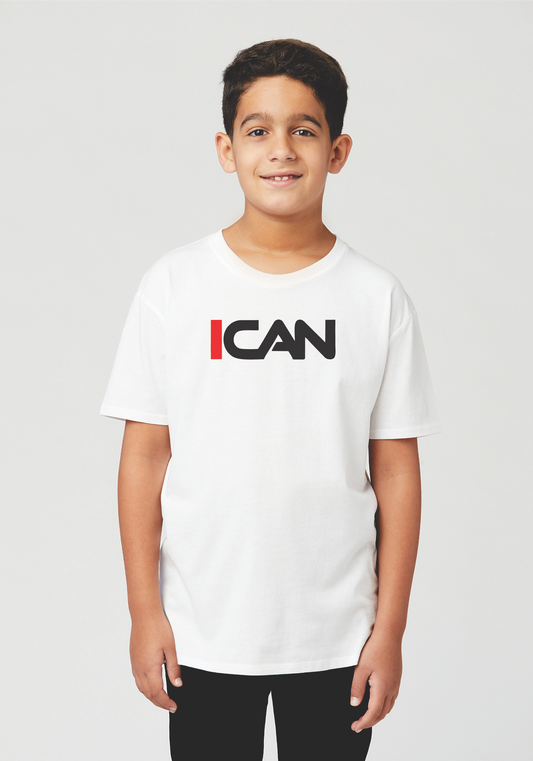 ICAN Youth T-Shirt White Bold Edition