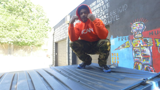 ICAN Orange Hoodie  for men