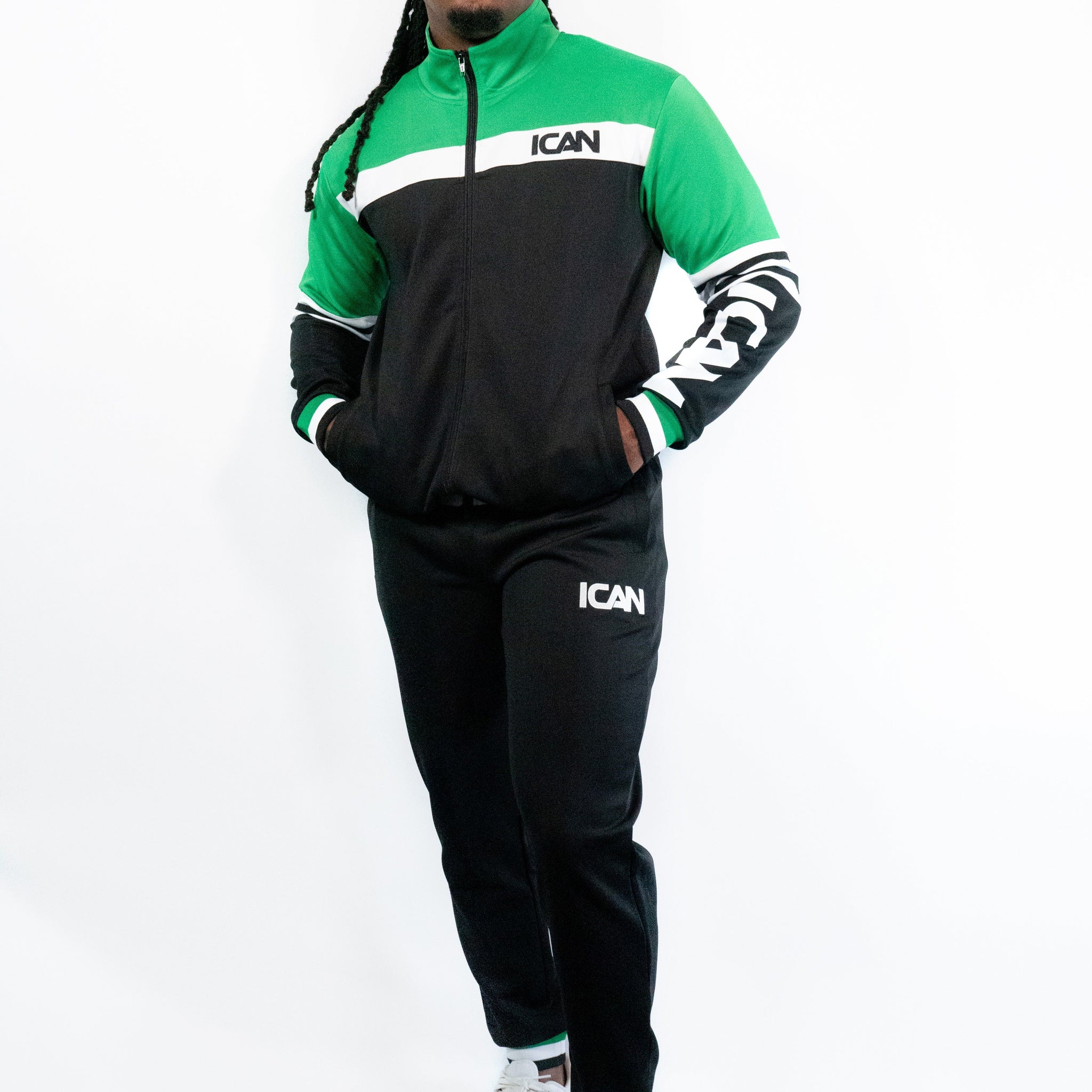 Green & White Track Suit