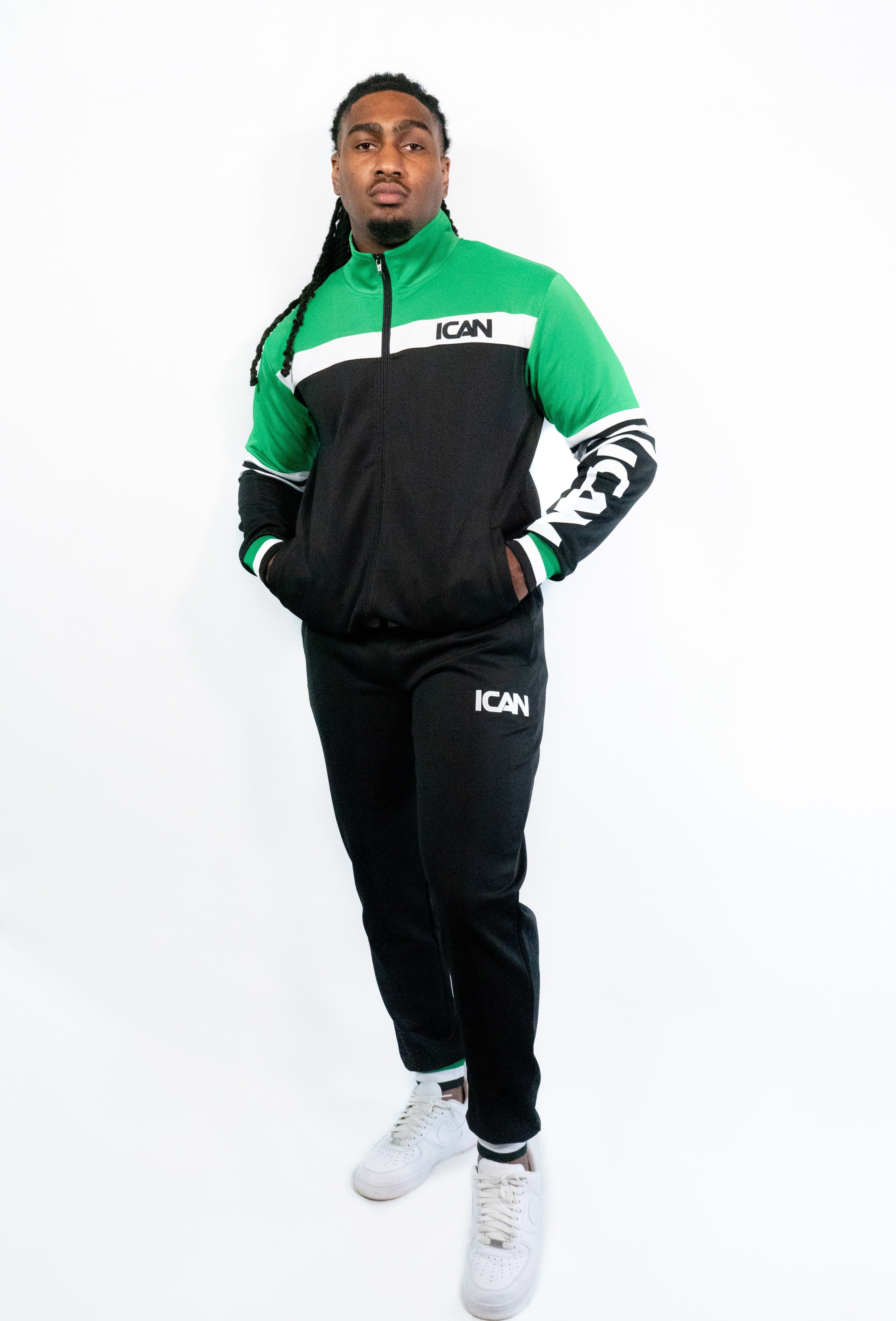 Green & White Track Suit