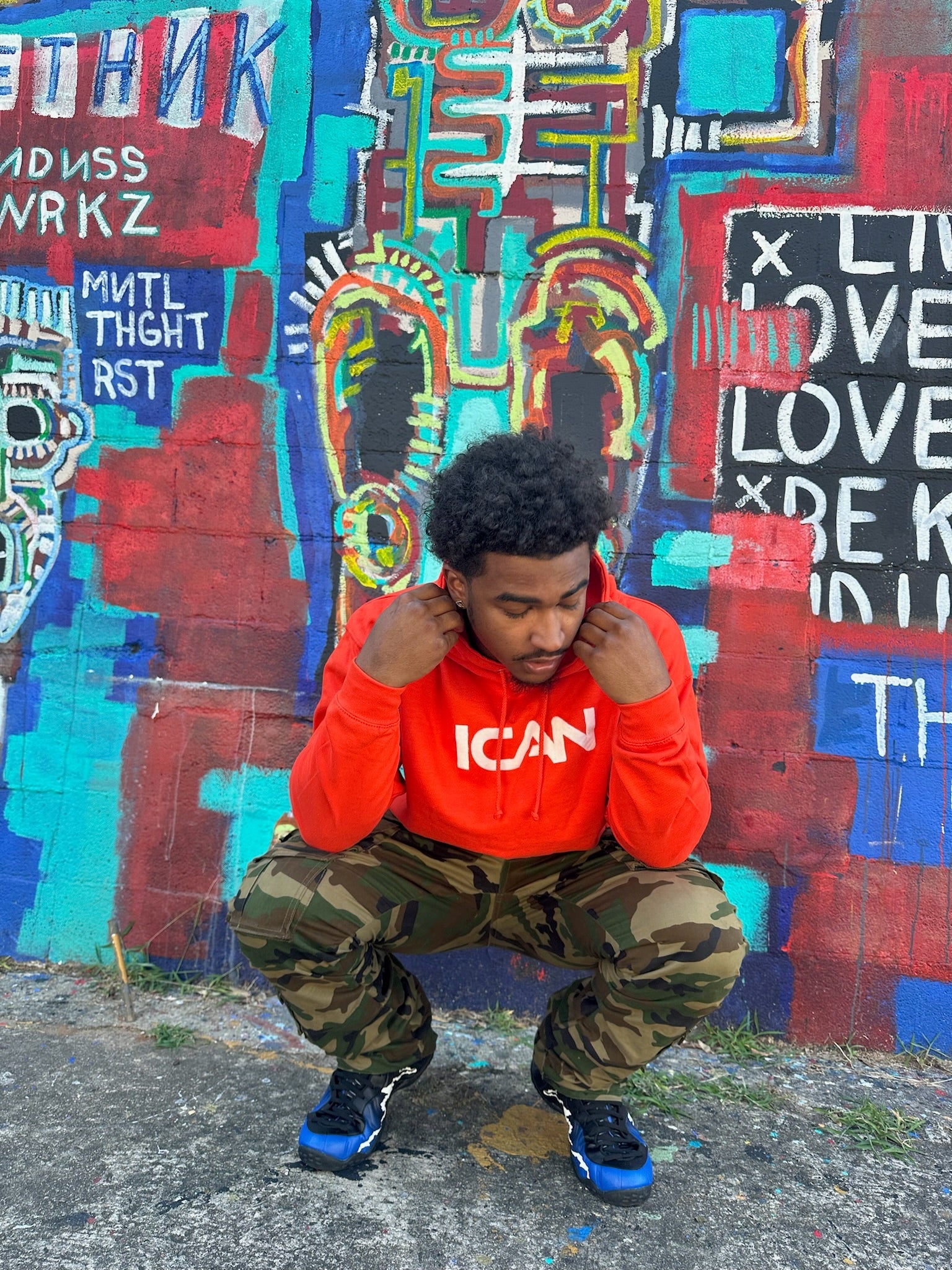 ICAN Orange Fleece Hoodie