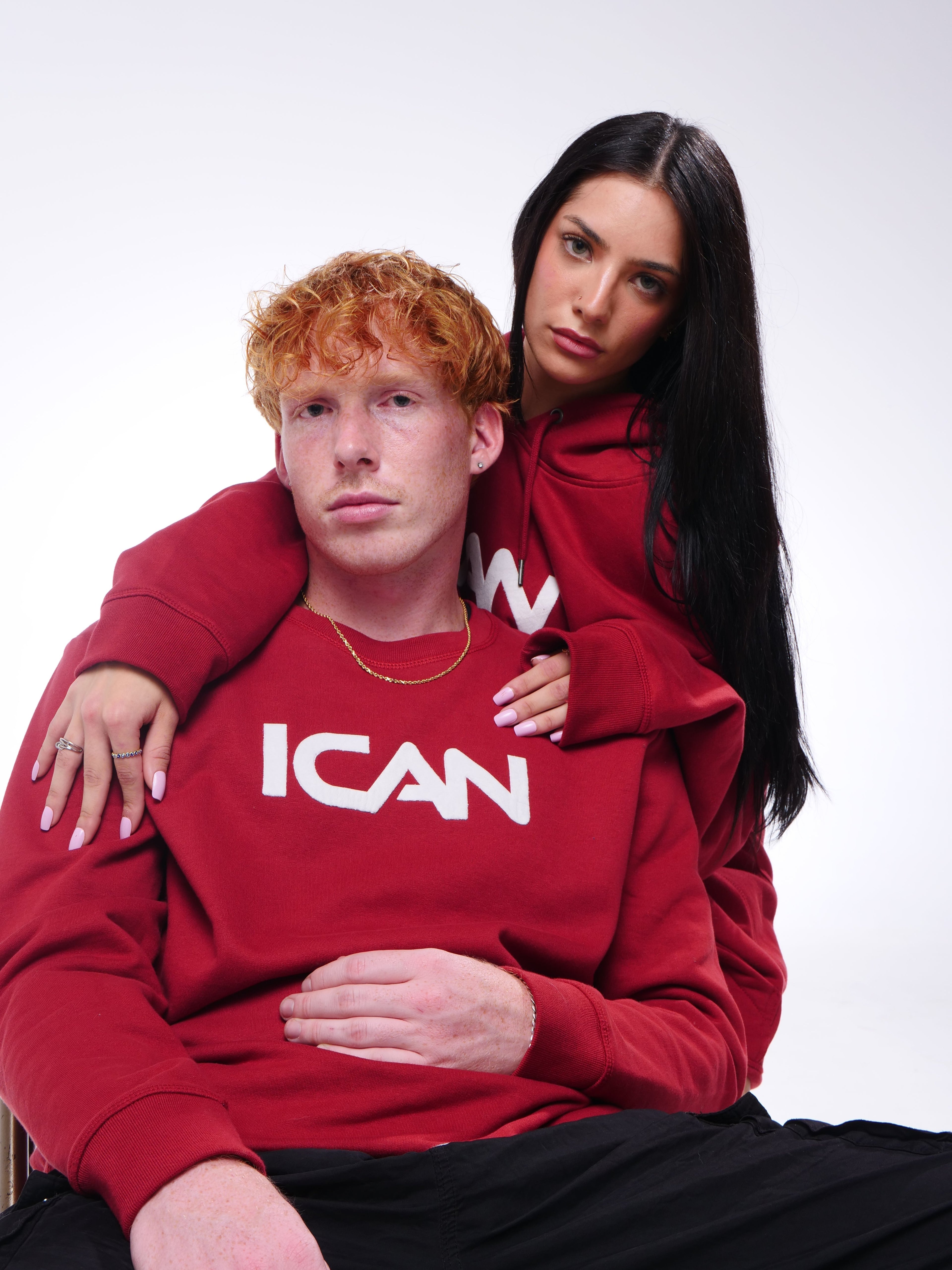 ICAN Burgundy Fleece Hoodie