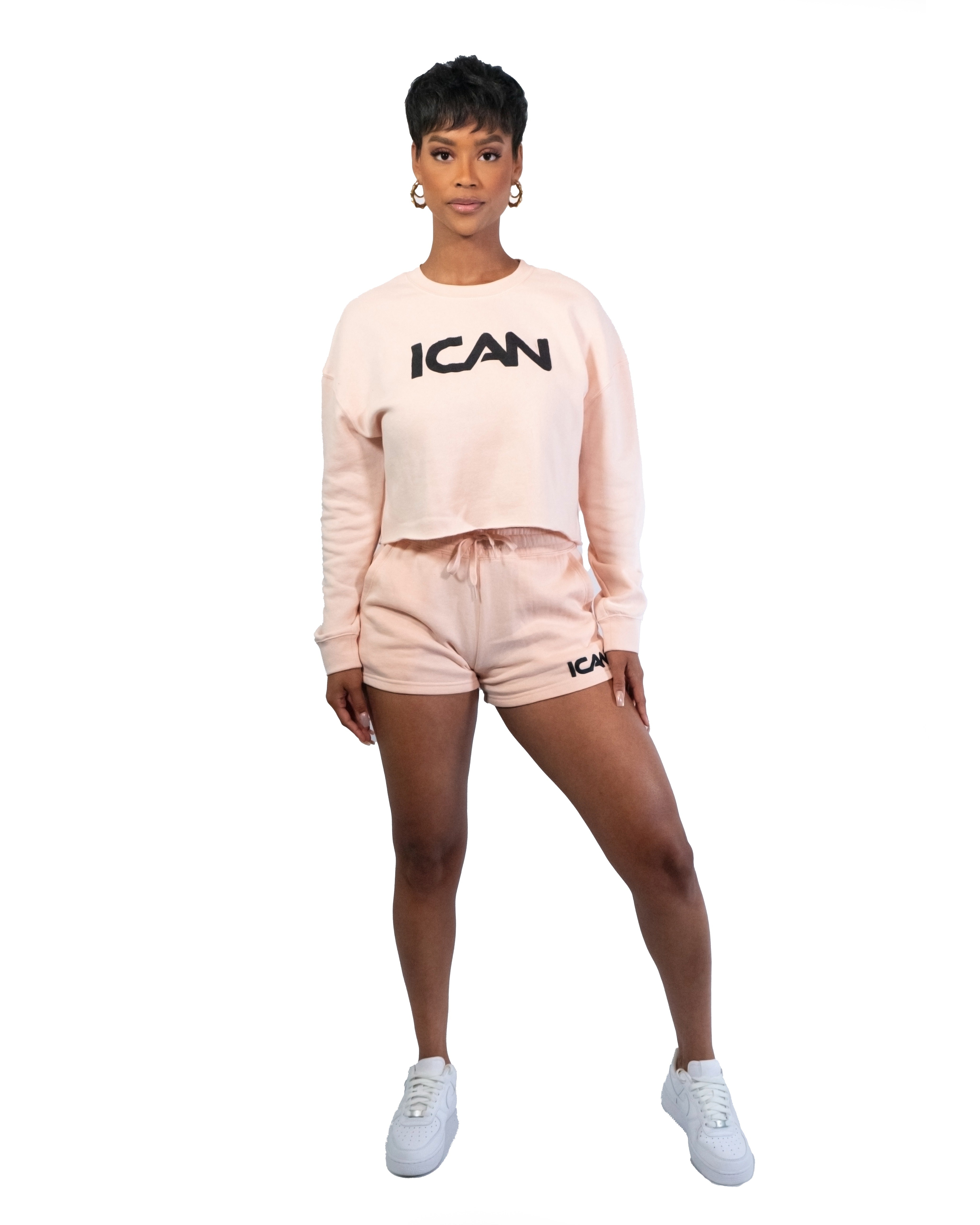 Peach & Black Jogger Short for women