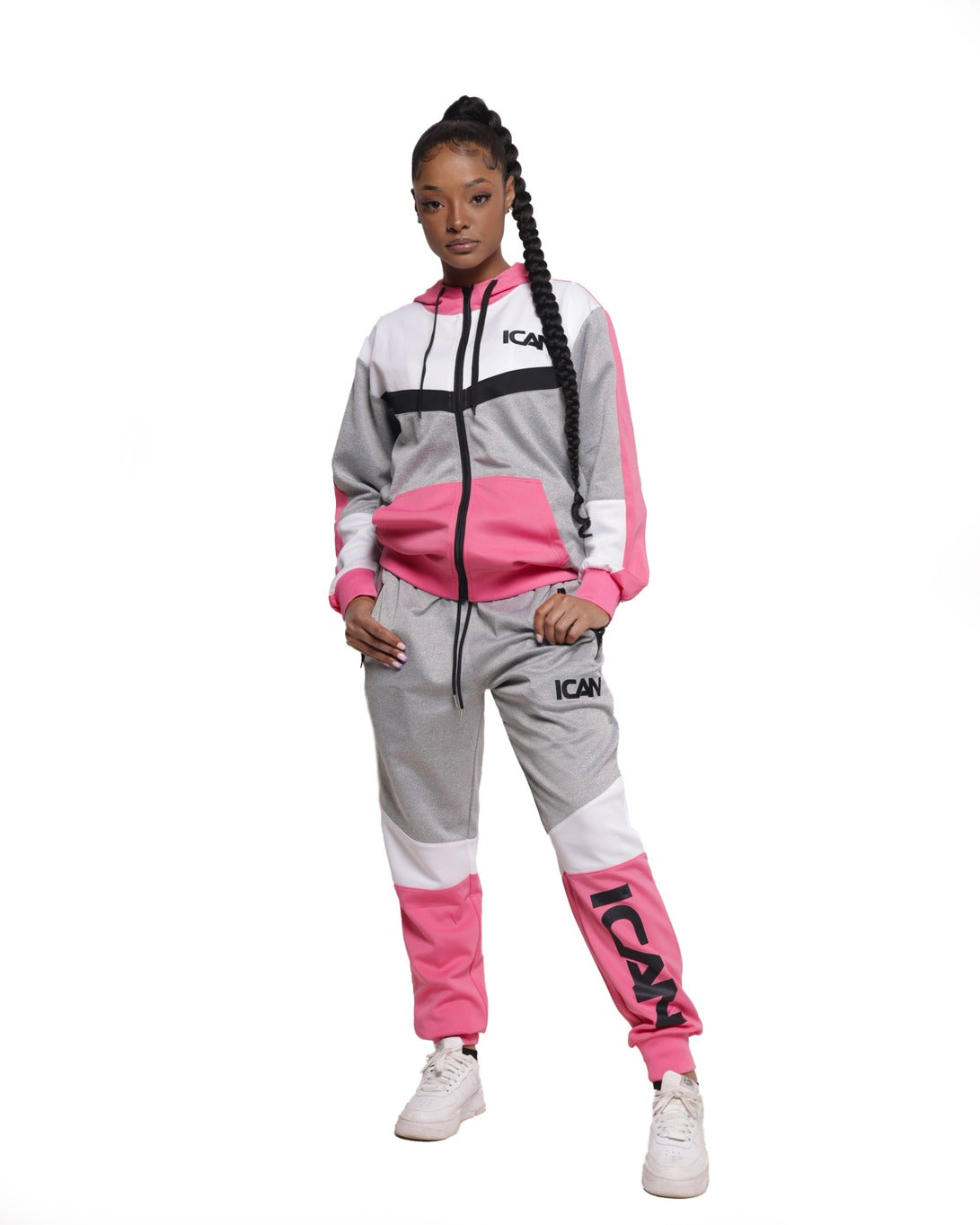 Pink & Gray Track Suit
