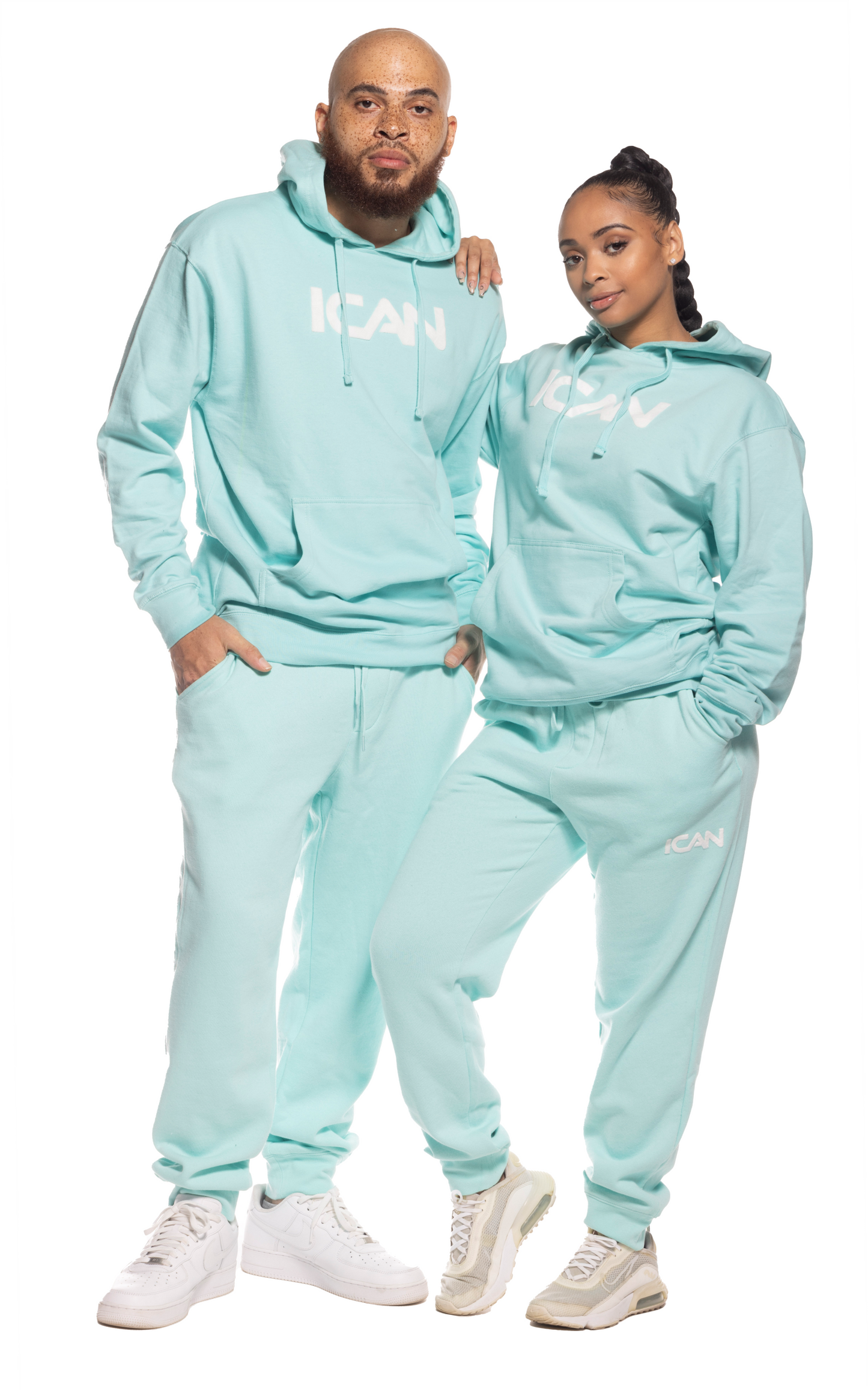 mint color Hoodie tracksuit ser for men and women