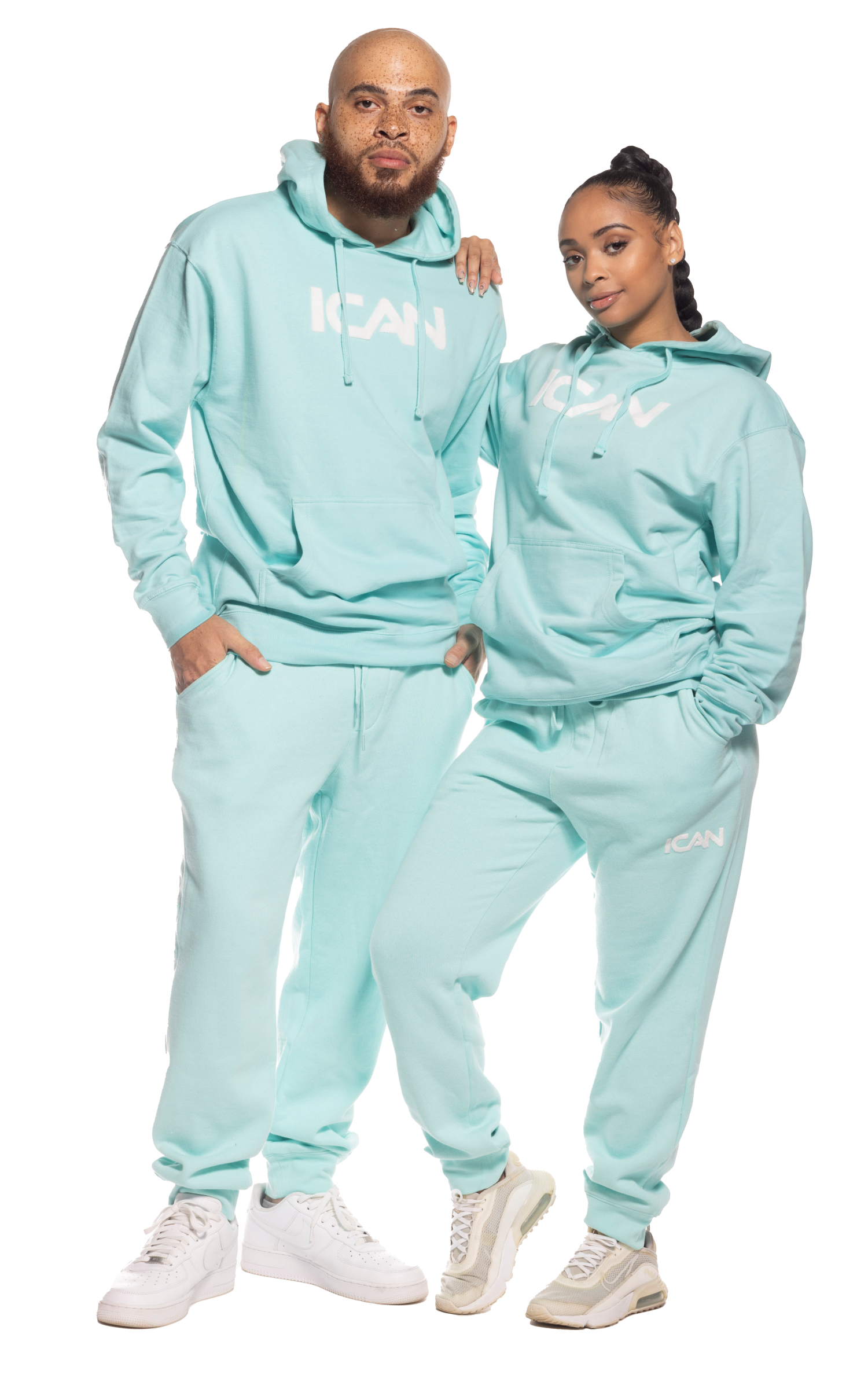 mint color Hoodie tracksuit ser for men and women
