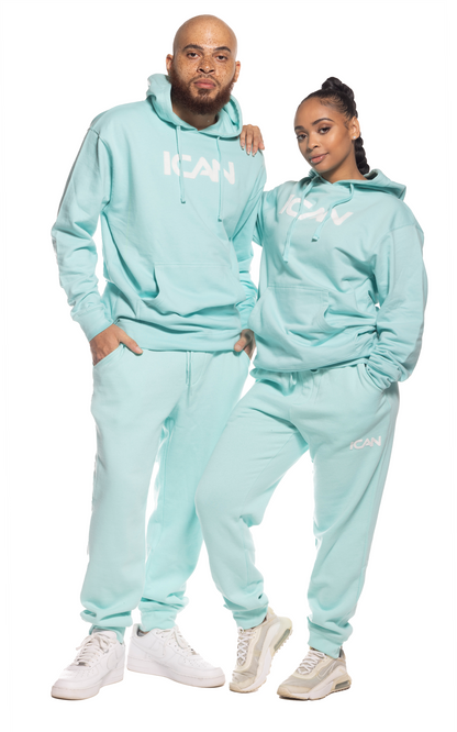 mint color Hoodie tracksuit ser for men and women