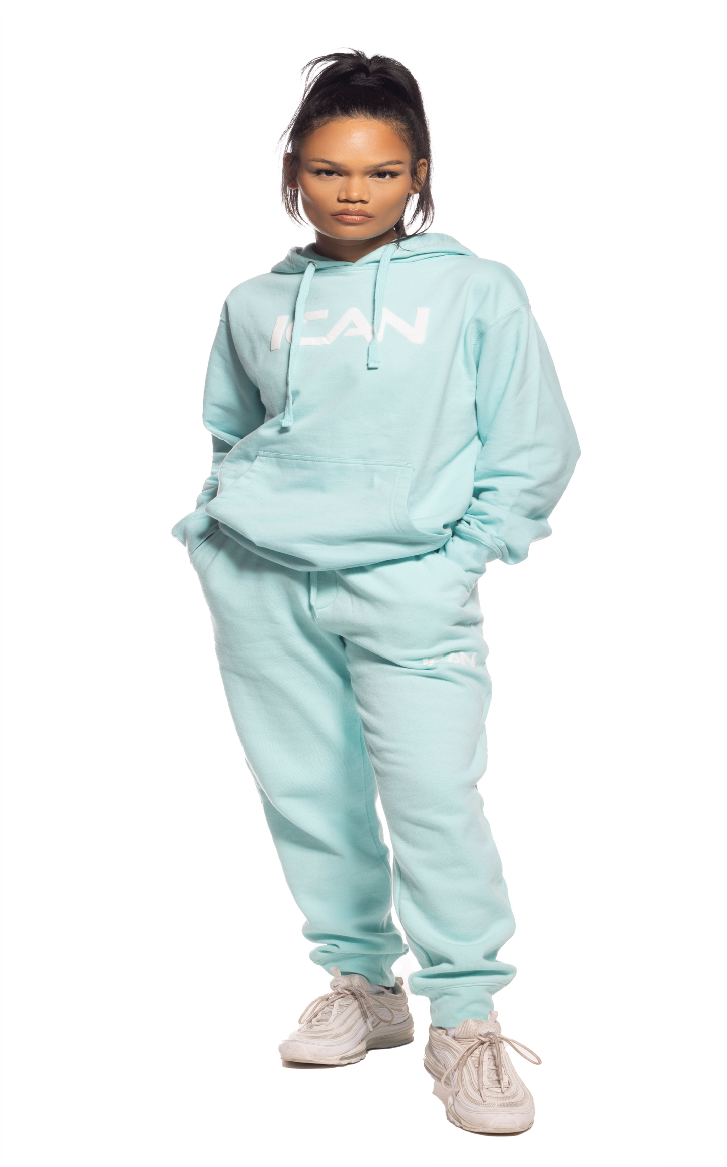 mint color Hoodie set for women