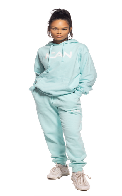 mint color Hoodie set for women