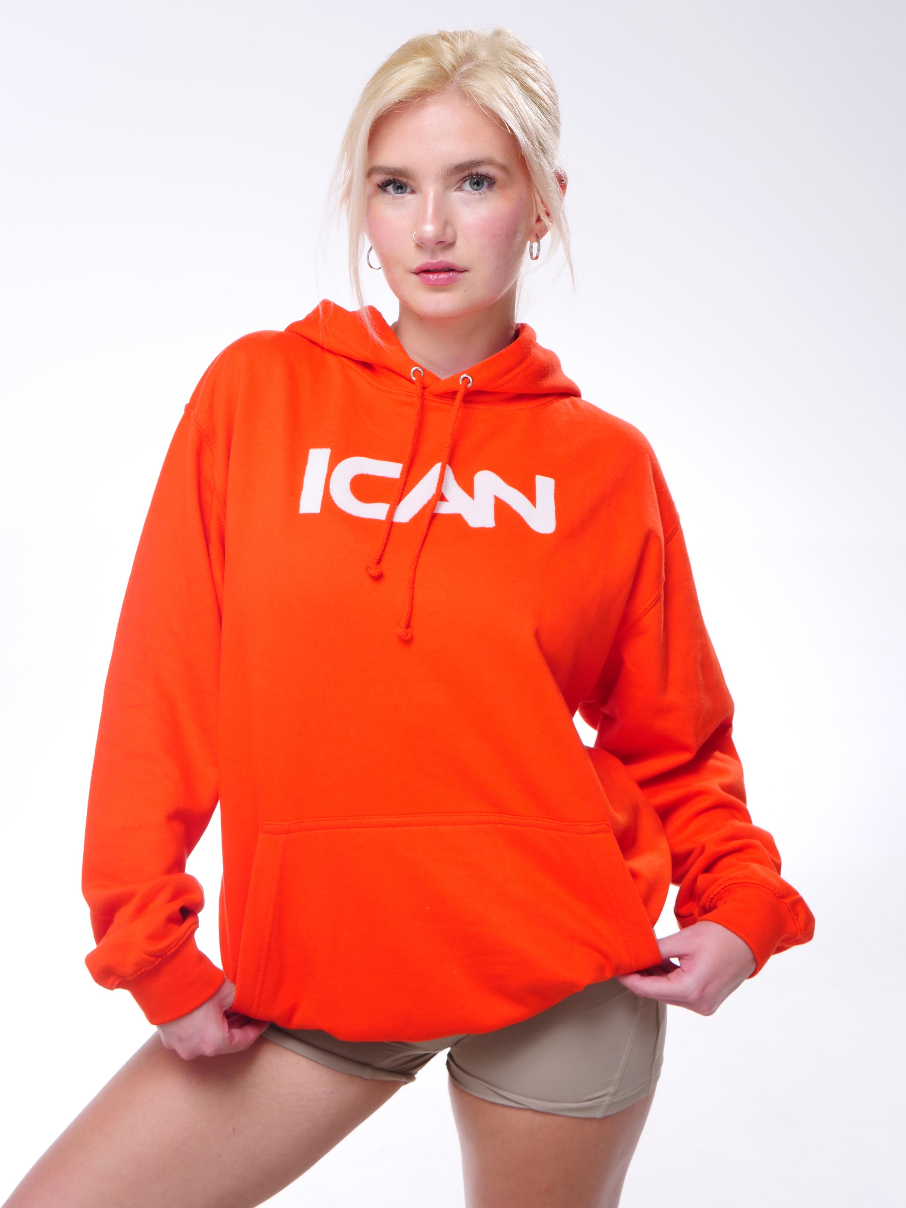 ICAN Orange Fleece Hoodie